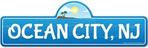 Ocean City, NJ New Jersey Beach Street Sign | Indoor/Outdoor | Surfer, Ocean Lover, Décor for Beach House, Garages, Living Rooms, Bedroom | Signmission Personalized Gift