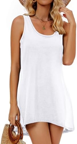 CHICGAL Women's Beach Cover up Summer Dress Casual Sleeveless Tank Sundresses Swimsuit Coverup - Image 3