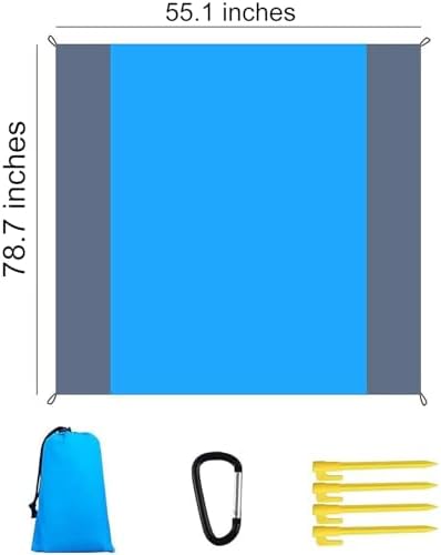 Sandproof & Waterproof Beach Blanket – Extra Large 79" x 55" Beach Mat, Durable Outdoor Picnic Blanket with Storage Bag, Beach Essentials for 1–4 Adults, Ideal for Travel, Camping, Hiking - Image 8