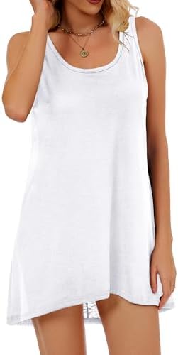 CHICGAL Women's Beach Cover up Summer Dress Casual Sleeveless Tank Sundresses Swimsuit Coverup - Image 4