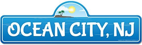 Ocean City, NJ New Jersey Beach Street Sign | Indoor/Outdoor | Surfer, Ocean Lover, Décor for Beach House, Garages, Living Rooms, Bedroom | Signmission Personalized Gift