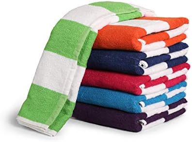 BolBom*S Bath Towel Set 6 Pack,30 x 60 Inches Large 100% Cotton Cabana Stripe Beach Towel Soft,Absorbent and Quick Dry Towels for Bathroom,Pool, Beach, Swim and Yoga,Bathroom Towels for Daily Use - Image 2