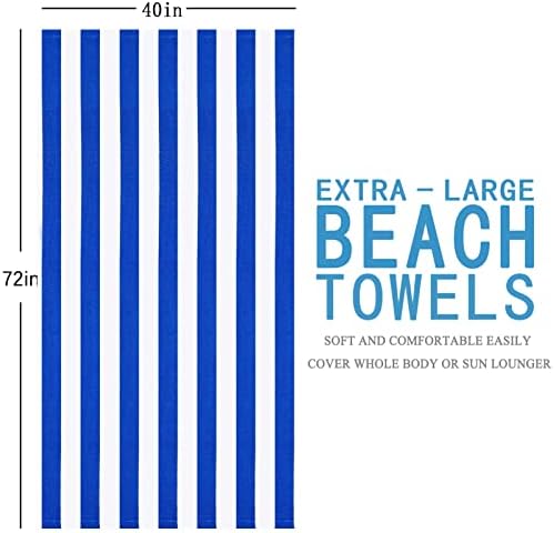 6 Packs Oversized 72x40 Inch Stripe Beach Towel Thin Terry Set Extra Large XL Big Clearance Accessories Essentials Soft Super Absorbent Pool Travel Bath Swim Camping Towels Bulk Men Women Adults Gift - Image 6