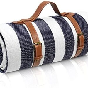 sapsisel 80โx 80โ Picnic Blanket Extra Large, Waterproof and Foldable Beach Blanket, 3-Layer Outdoor Blanket for 6 to 8 Adults, for Camping, Park, Beach, Grass, Indoorsโฆ