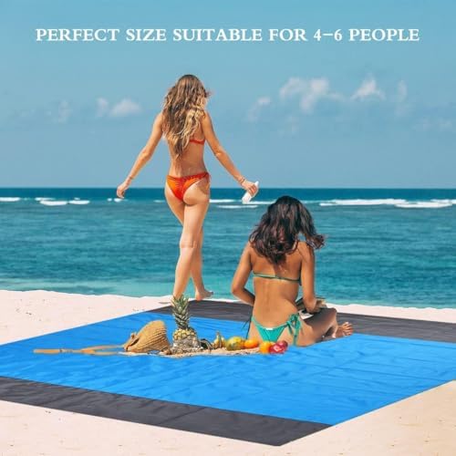 Sandproof & Waterproof Beach Blanket – Extra Large 79" x 55" Beach Mat, Durable Outdoor Picnic Blanket with Storage Bag, Beach Essentials for 1–4 Adults, Ideal for Travel, Camping, Hiking - Image 7