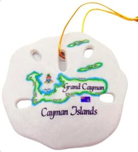 Cayman Islands Ornament Painted Sand Dollar Tropical Caribbean Christmas Tree Decoration