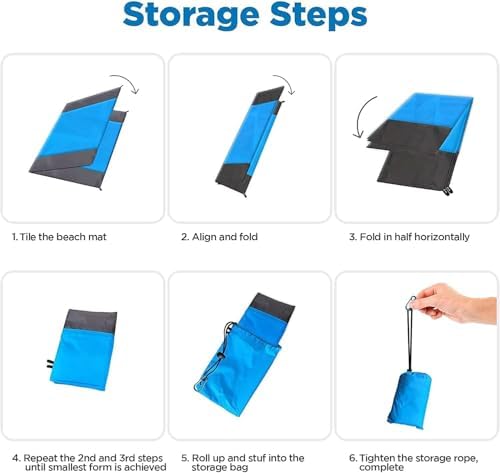 Sandproof & Waterproof Beach Blanket – Extra Large 79" x 55" Beach Mat, Durable Outdoor Picnic Blanket with Storage Bag, Beach Essentials for 1–4 Adults, Ideal for Travel, Camping, Hiking - Image 5