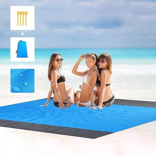 Sandproof & Waterproof Beach Blanket – Extra Large 79" x 55" Beach Mat, Durable Outdoor Picnic Blanket with Storage Bag, Beach Essentials for 1–4 Adults, Ideal for Travel, Camping, Hiking - Image 9