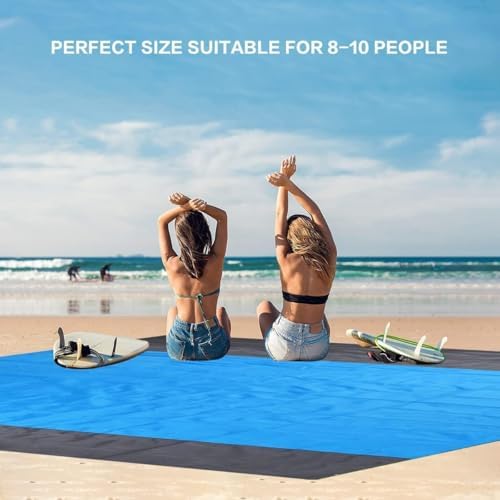 Sandproof & Waterproof Beach Blanket – Extra Large 79" x 55" Beach Mat, Durable Outdoor Picnic Blanket with Storage Bag, Beach Essentials for 1–4 Adults, Ideal for Travel, Camping, Hiking - Image 2