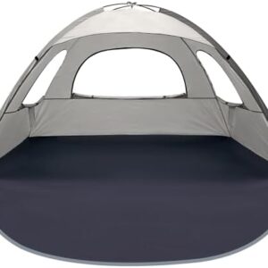 WhiteFang Beach Tent Anti-UV Portable Sun Shade Shelter for 3/4/6/8 Person, Extendable Floor with 3 Ventilating Mesh Windows Plus Carrying Bag, Stakes and Guy Lines