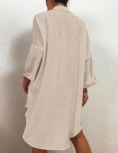 Bsubseach Womens Modern Swimsuit Cover Up Blouse Button Down Shirt Dresses Tops - Image 5