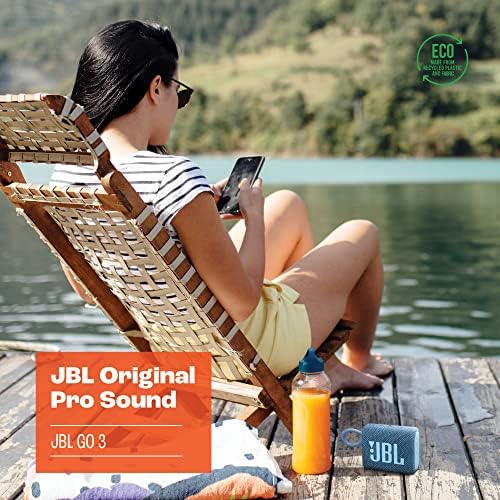 JBL Go 3 Eco - Portable Mini Bluetooth Speaker, big audio and punchy bass, IP67 waterproof and dustproof, 5 hours of playtime, Made in part with recycled materials (Eco Green) - Image 2