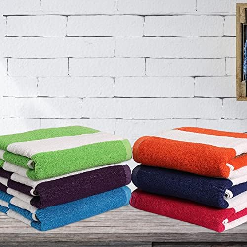 BolBom*S Bath Towel Set 6 Pack,30 x 60 Inches Large 100% Cotton Cabana Stripe Beach Towel Soft,Absorbent and Quick Dry Towels for Bathroom,Pool, Beach, Swim and Yoga,Bathroom Towels for Daily Use - Image 9