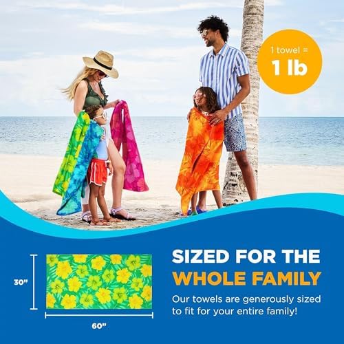 Kaufman - Colorful Hibiscus Beach Towels | 100% Cotton with Ends Hemmed | 30" x 60" | Colorful Soft & Absorbent Pool Towels for Adults and Kids | Fiber Reactive | 4 Pack - Image 5