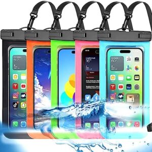 [Up to 8.3"] 5 Pack Multicolor Universal Waterproof Phone Pouch, Phone Waterproof Case Dry Bag (Protection Level: IP68) Outdoor Sports for Apple iPhone,Samsung,and More(Black,Blue,Pink,Orange,Green)