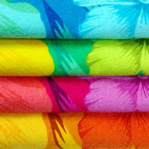 Kaufman - Colorful Hibiscus Beach Towels | 100% Cotton with Ends Hemmed | 30" x 60" | Colorful Soft & Absorbent Pool Towels for Adults and Kids | Fiber Reactive | 4 Pack - Image 8