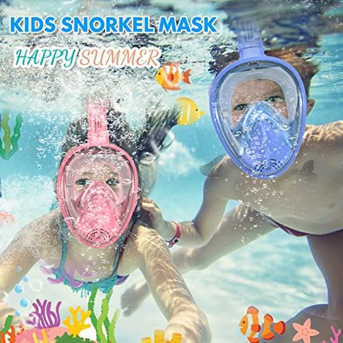 Kids Snorkel Mask Full Face, Snorkeling Gear for Kids 2-14 with Camera Mount, 180 Degree Panoramic View Snorkeling Set Anti-Fog Anti-Leak - Image 3