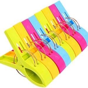 Danmu Beach Towel Clips, Beach Clips, Towel Clips for Beach Chairs Cruise, Heavy Duty Clothes Pins-Keep Your Towel from Blowing Away, Beach Accessories for Vacation Must Haves (Multicolor-8pcs)