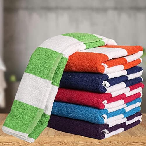 BolBom*S Bath Towel Set 6 Pack,30 x 60 Inches Large 100% Cotton Cabana Stripe Beach Towel Soft,Absorbent and Quick Dry Towels for Bathroom,Pool, Beach, Swim and Yoga,Bathroom Towels for Daily Use - Image 7