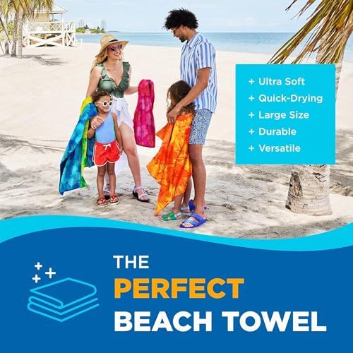 Kaufman - Colorful Hibiscus Beach Towels | 100% Cotton with Ends Hemmed | 30" x 60" | Colorful Soft & Absorbent Pool Towels for Adults and Kids | Fiber Reactive | 4 Pack - Image 2