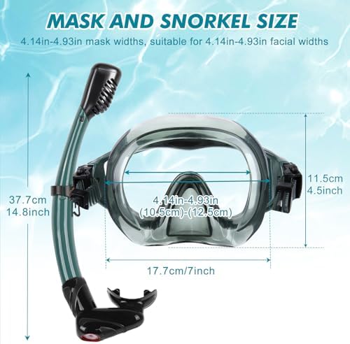 KUYOU Mask Fins Snorkeling Gear for Adults - Wide View Anti-Fog Mask, Full Dry Top Snorkel Gear Set - Image 6