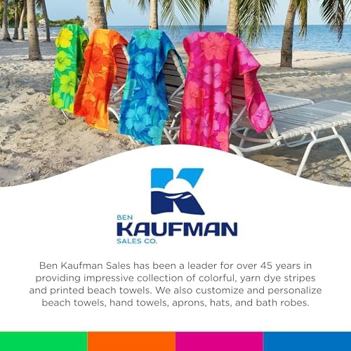 Kaufman - Colorful Hibiscus Beach Towels | 100% Cotton with Ends Hemmed | 30" x 60" | Colorful Soft & Absorbent Pool Towels for Adults and Kids | Fiber Reactive | 4 Pack - Image 7