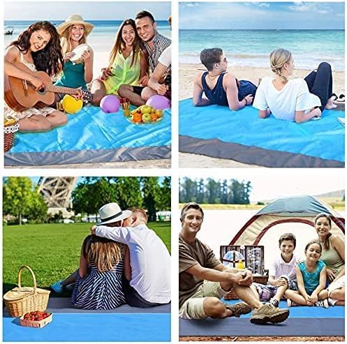 Sandproof & Waterproof Beach Blanket – Extra Large 79" x 55" Beach Mat, Durable Outdoor Picnic Blanket with Storage Bag, Beach Essentials for 1–4 Adults, Ideal for Travel, Camping, Hiking - Image 4