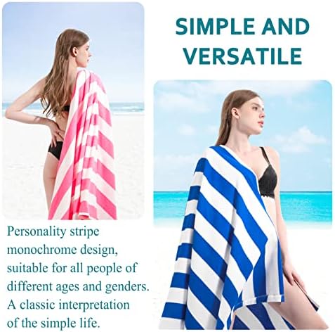 6 Packs Oversized 72x40 Inch Stripe Beach Towel Thin Terry Set Extra Large XL Big Clearance Accessories Essentials Soft Super Absorbent Pool Travel Bath Swim Camping Towels Bulk Men Women Adults Gift - Image 3