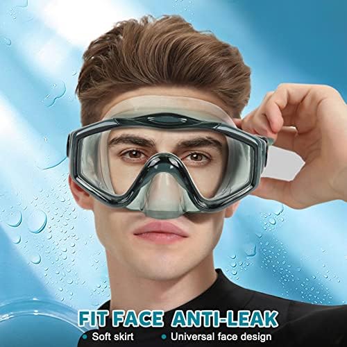 KUYOU Mask Fins Snorkeling Gear for Adults - Wide View Anti-Fog Mask, Full Dry Top Snorkel Gear Set - Image 3