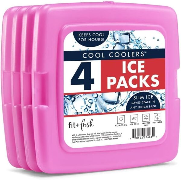 Cool Coolers by Fit + Fresh, Reusable & Long-Lasting Slim Ice Packs, Cold Packs for Lunch Boxes, Ice Packs for Lunch Bags - Image 2